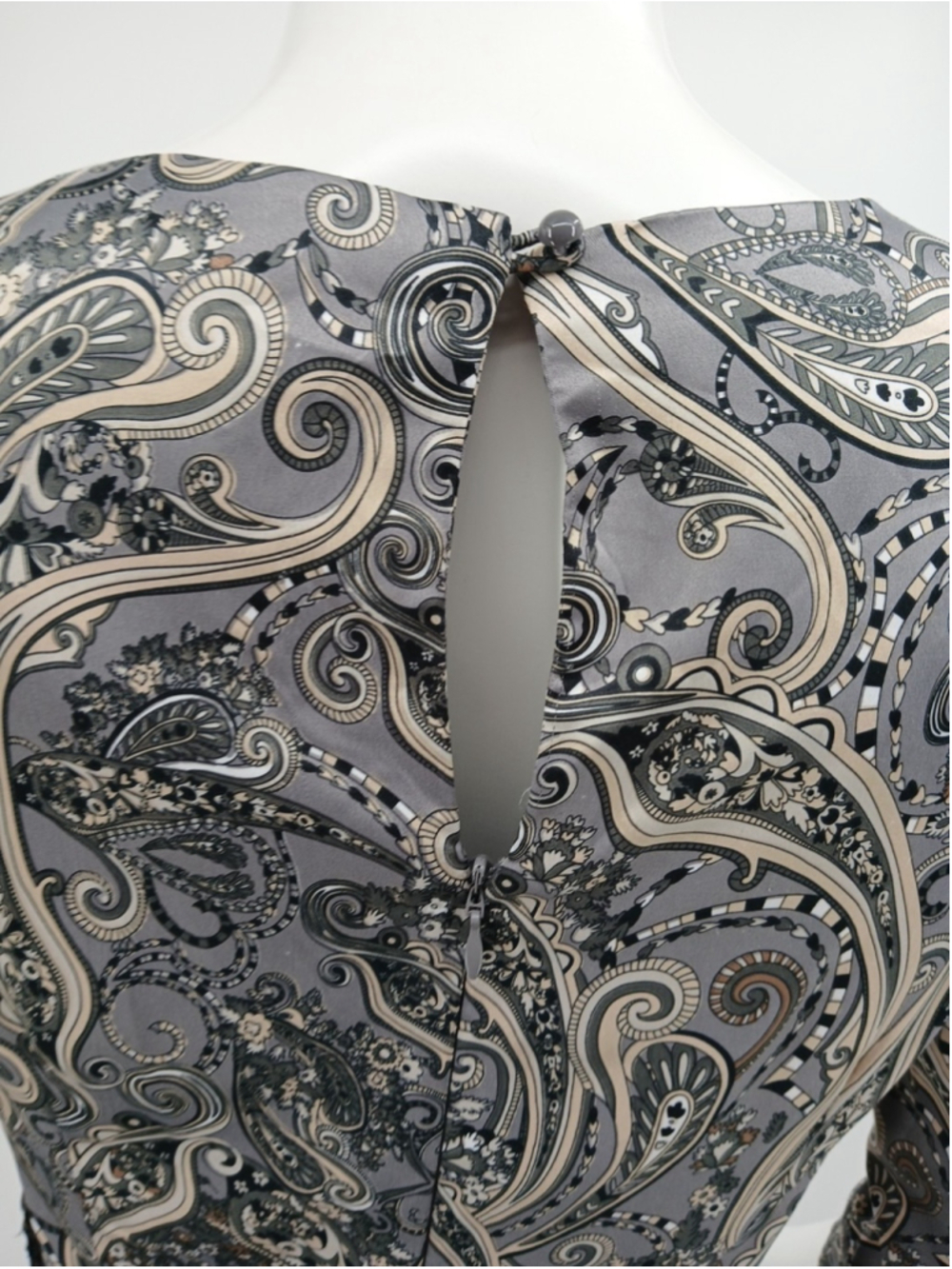 White Label Womens Dress Size 42 Gray Paisley Polyester - Picture 8 of 11
